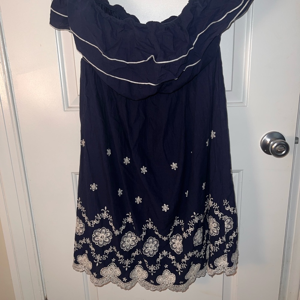 Torrid Navy and White Floral Women’s Dress